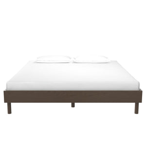 English Elm Cologne Low Profile King Bed Rubberwood Oak Veneer Rustic Bedroom Platform Frame B2733P436554