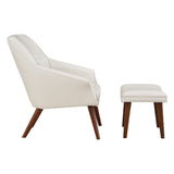 OSP Home Furnishings Waneta Chair and Ottoman Cream