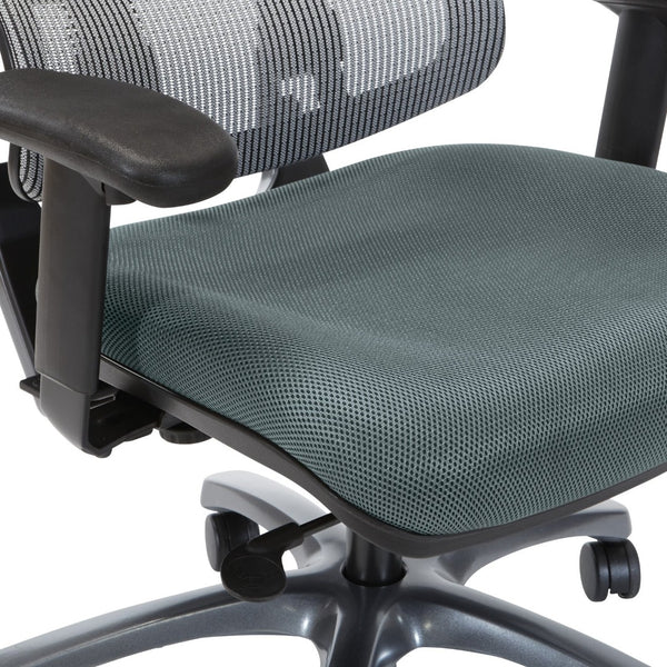 OSP Home Furnishings Vertical Mesh Back Ergonomic Manager Chair with Lumbar Support and Polished Base Titanium 99667T-2M