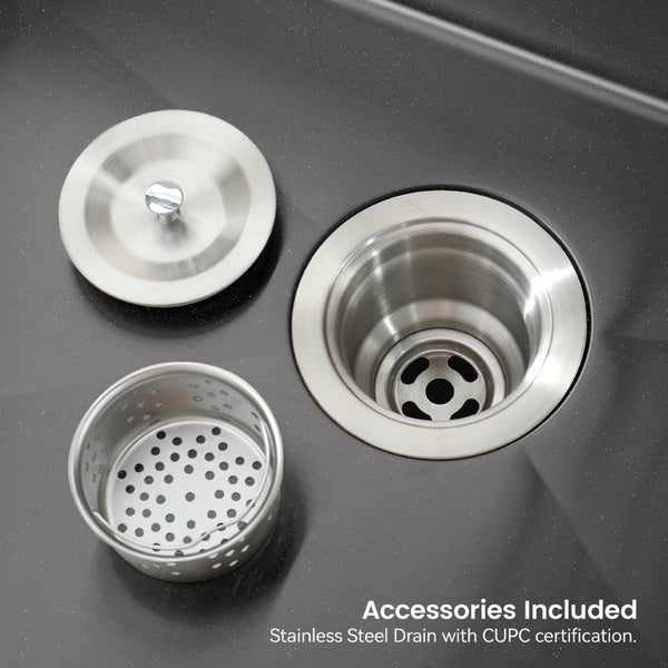English Elm Stainless Steel Handmade Undermount Kitchen Sink Matte Black Single Bowl 304 Grade T3177P286027