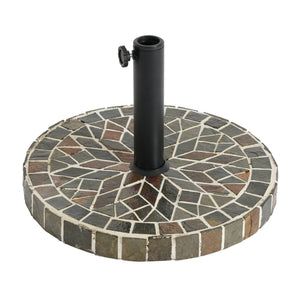 English Elm Enzo Mosaic Concrete Outdoor Umbrella Base with Ceramic Tile Inlay for Patio Use N775P407248M