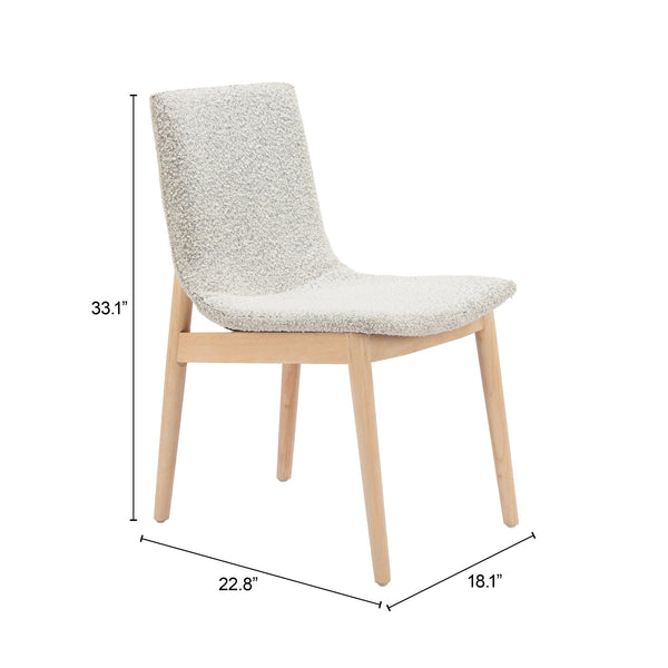 Zuo Modern Raha Dining Chair Set Of 2 - Elegant Gray & Whitewashed Rubberwood, Durable Fabric For Versatile Use Natural 100% Polyester,Rubberwood 110696-zuo-modern