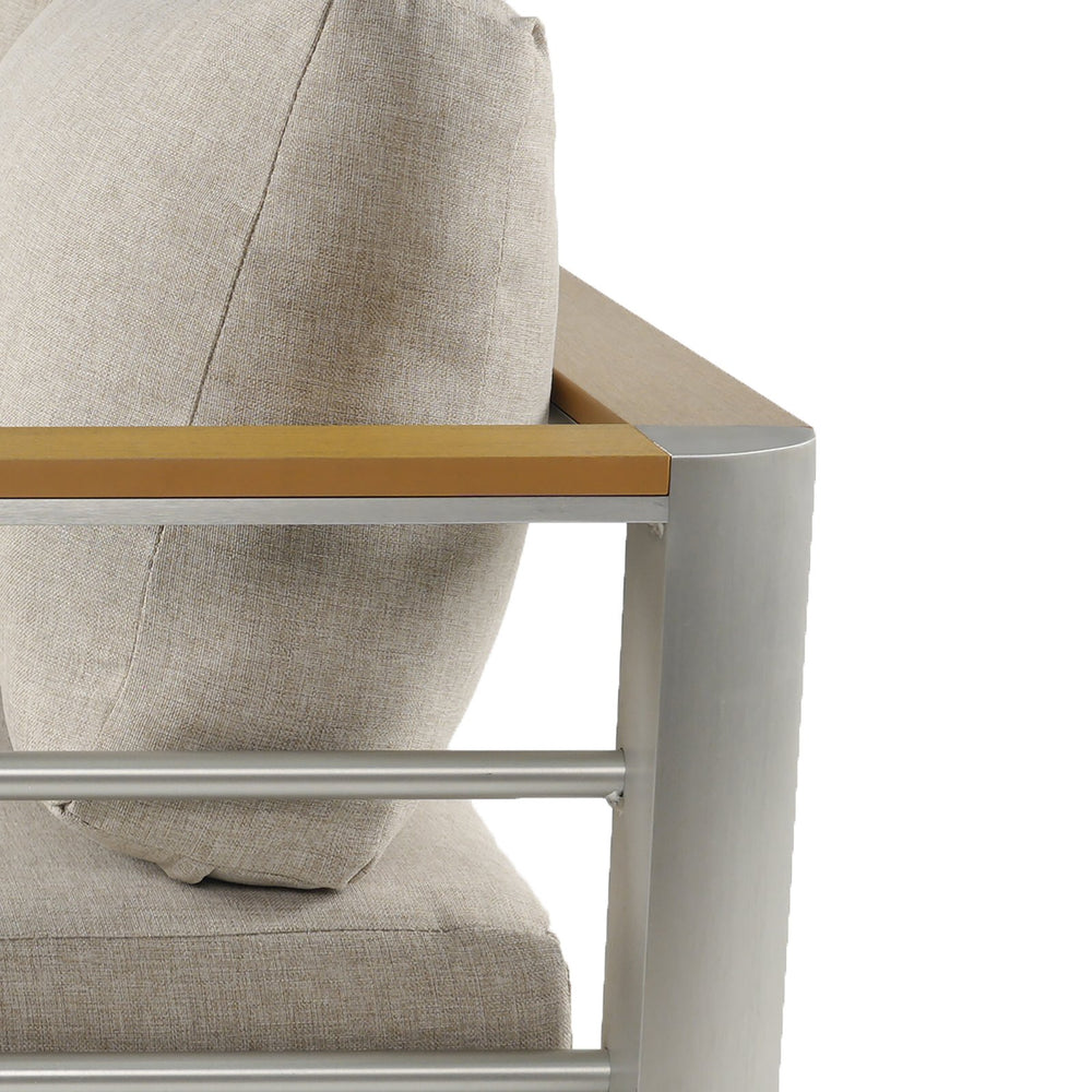 English Elm Christopher Knight Home® - Cora Outdoor Aluminum Club Chairs Set Of 2 - Stylish Silver Frame With Beige Cushions For Comfort N775P210695S-S2