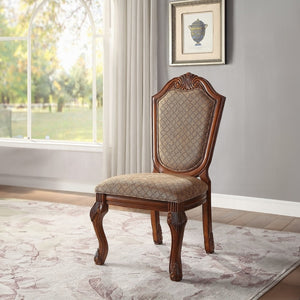 English Elm Chateau Upholstered De Ville Side Chair Set of 2 – Cherry Wood Trim, Padded Fabric Seats, Elegant Arched Back B2726P282913
