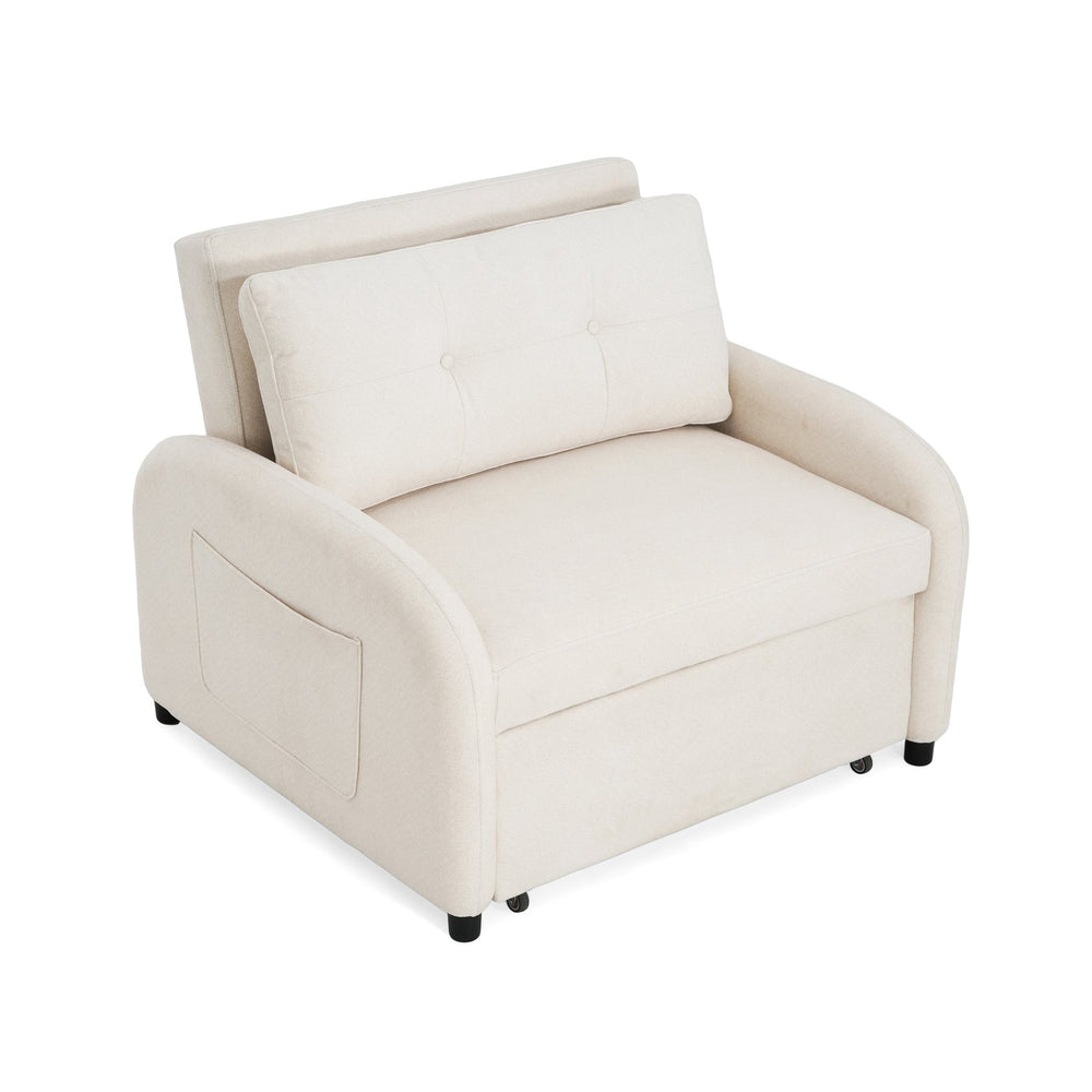 English Elm Christopher Knight Home® - (Old 3-in-1 Convertible Sleeper Sofa Bed with Pillow & Pocket, Compact Loveseat with Pull-Out Bed and Wheels Beige N765P34284849W