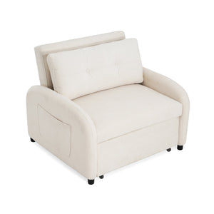 English Elm Christopher Knight Home® - (Old 3-in-1 Convertible Sleeper Sofa Bed with Pillow & Pocket, Compact Loveseat with Pull-Out Bed and Wheels Beige N765P34284849W