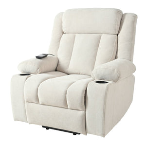 English Elm Power Lift Recliner Chair - Comfortable Fabric Seating With Remote, Cup Holders & Extended Footrest W1028S00042-GIGA