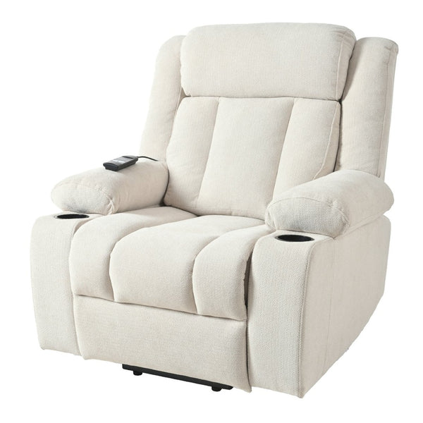 English Elm Power Lift Recliner Chair - Comfortable Fabric Seating With Remote, Cup Holders & Extended Footrest W1028S00042-GIGA