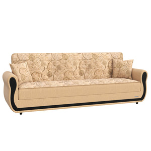 English Elm PrimeNest Averna Collection Upholstered Convertible Sofabed with Storage Chenille Comfort, Space-Saving Design Beige B030P286552