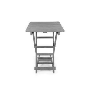 English Elm Summit Ridge Recycled Hdpe Outdoor Folding Bar Table Weather Resistant Eco Patio Gray B2745P409708