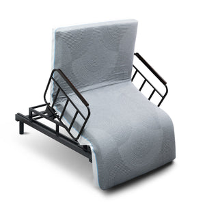 English Elm Electric Lift Bed with OKIN Motor, Memory Foam Mattress, Quiet 50,000-Cycle Frame, Fall-Safe Rails Black,Grey W2699S00061