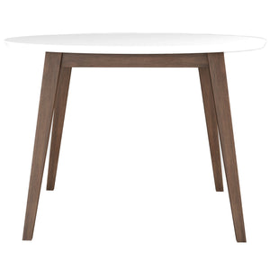 English Elm Ashcroft Furniture - Paloma Mid-Century Round Dining Table in White Solid Wood, 43.3" Durable Water-Resistant 4-Seat B183P232009