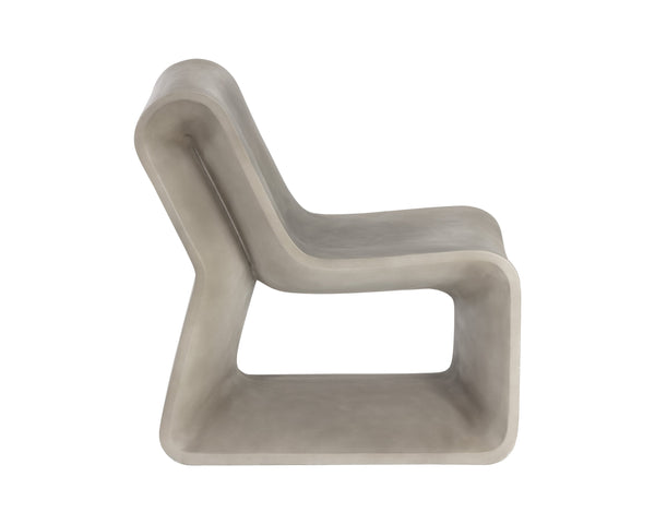 Sunpan Odyssey Lounge Chair - Sculptural Concrete Design for Modern Indoor and Covered Outdoor Spaces Grey