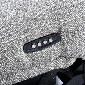 English Elm Steve Silver - Park City 5-Piece Sectional Sofa - Pearl Silver Power Recliner With Usb Charging & Console Storage B081S00263-GIGA