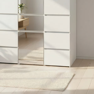 English Elm Elise Modular Wood Closet System with Mirror – Durable White Melamine, Ample Storage, Easy Assembly, Tall B040S00122