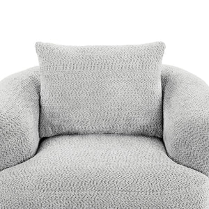 English Elm 360° Swivel Boucle Barrel Chair with Pocket Springs for Modern Living Rooms N719P288552R