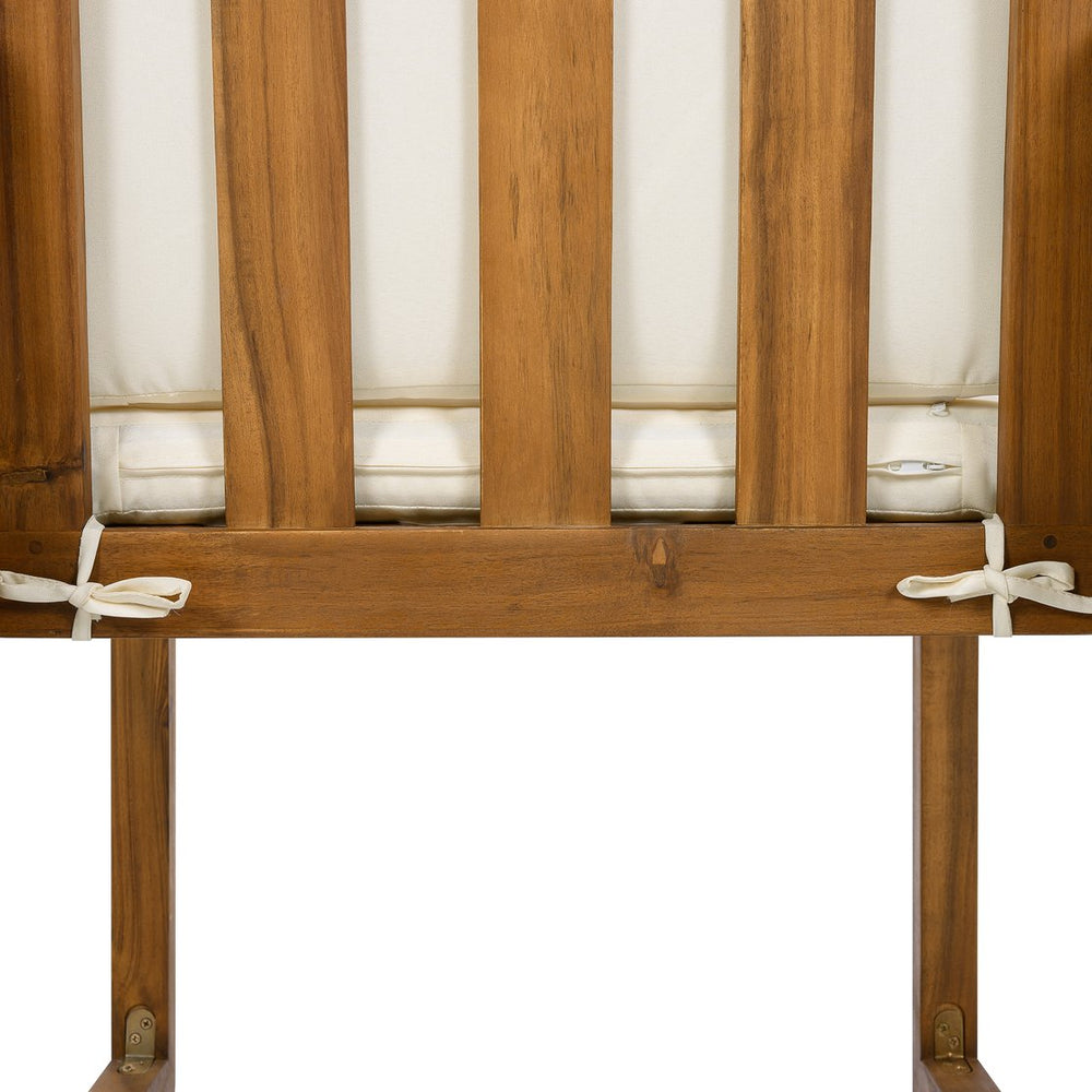 English Elm 5-Piece Acacia Wood Outdoor Dining Set with Water-Resistant Cushions, Umbrella Hole, Beige Comfort N719Z000210A