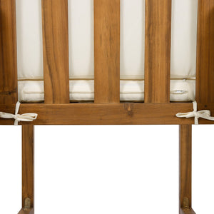 English Elm 5-Piece Acacia Wood Outdoor Dining Set with Water-Resistant Cushions, Umbrella Hole, Beige Comfort N719Z000210A