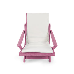 English Elm Pinecrest Outdoor Folding Lounge Chair Recycled Hdpe Reclining Patio Seat with Cushion Burgundy B2745P409695