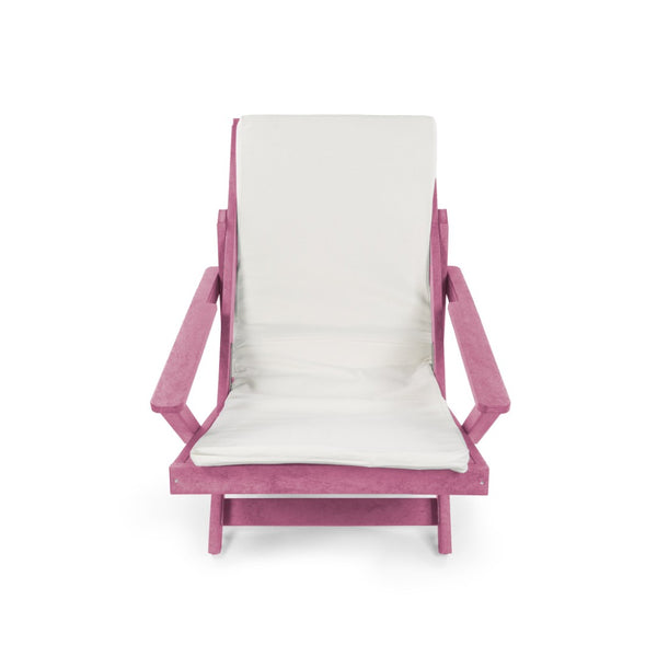 English Elm Pinecrest Outdoor Folding Lounge Chair Recycled Hdpe Reclining Patio Seat with Cushion Burgundy B2745P409695