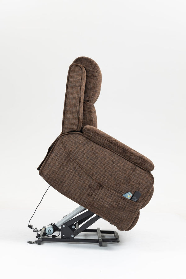 English Elm Oversized Power Lift Recliner with Heat Massage Lay Flat Design and Usb Charging Port Chocolate W547S00081
