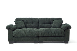 English Elm Casual Chenille Pleated Sofa - Modern Green 3-Seater With Stylish Comfort For Any Living Space W2100S00316