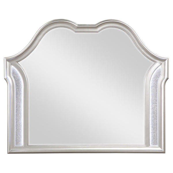 English Elm Katerina 3-Piece Eastern King Bedroom Set - Luxe Ivory Upholstery & Silver Oak Glamour Design B062S01181