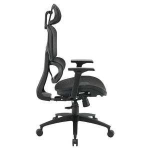OSP Home Furnishings Mesh Back Ergonomic Manager Chair with Lumbar Support Headrest and Adjustable Armrests EMM98958HR-3