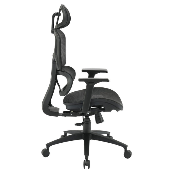 OSP Home Furnishings Mesh Back Ergonomic Manager Chair with Lumbar Support Headrest and Adjustable Armrests EMM98958HR-3