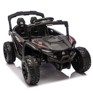 English Elm 24v Kids Utv Ride on with Dual 80w Motors Remote Control and Four Wheel Suspension Black W1578P342134