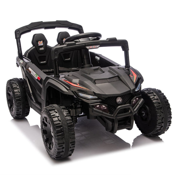 English Elm 24v Kids Utv Ride on with Dual 80w Motors Remote Control and Four Wheel Suspension Black W1578P342134