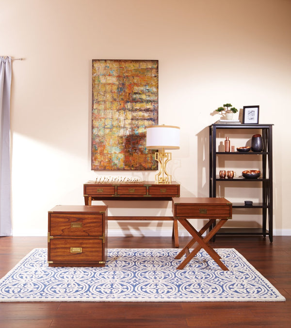 OSP Home Furnishings Wellington 2-Drawer Cabinet Toasted Wheat