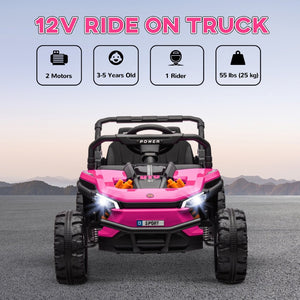 English Elm Qaba 12v Dual Motor Kids Ride on Utv Off Road Electric Car with Remote Control Pink W2225P249881