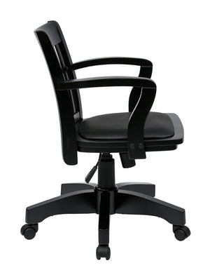 OSP Home Furnishings Deluxe Wood Banker's Chair Black Finish