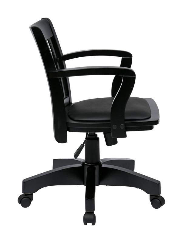 OSP Home Furnishings Deluxe Wood Banker's Chair Black Finish
