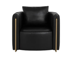 Sunpan ALIX Lounge Chair - Modern Glamour in Luxurious Cantina Black with Elegant Gold Trim & Comfort 111518