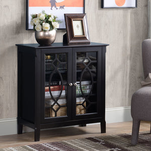 English Elm Homcom Elegant Sideboard Buffet Cabinet With Glass Doors, Adjustable Shelves For Stylish Storage Solutions W2225P229409