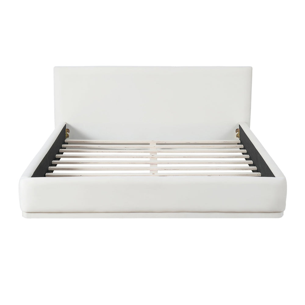 English Elm Christopher Knight Home® - Soft Upholstered Queen Bed – Elegant White Design With Padded Headboard For Ultimate Comfort & Support N769P293477A