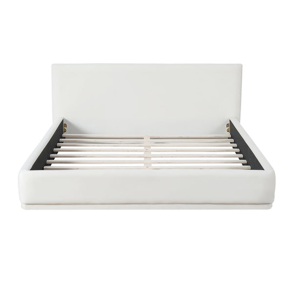 English Elm Christopher Knight Home® - Soft Upholstered Queen Bed – Elegant White Design With Padded Headboard For Ultimate Comfort & Support N769P293477A