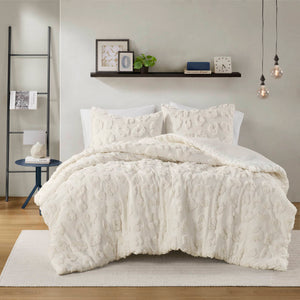 English Elm Animal Chenille Duvet Cover Set For King/Cal King Beds - Cozy, Textured, And Easy Care Bedding Solution B035P294497