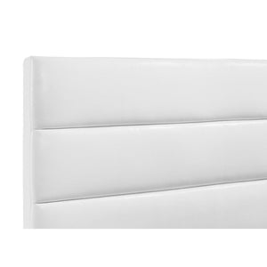 English Elm Dulcey Faux Leather Twin Bed Channel Tufted Headboard Low Profile Modern Frame B062S01517