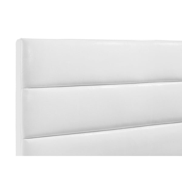 English Elm Dulcey Faux Leather Twin Bed Channel Tufted Headboard Low Profile Modern Frame B062S01517