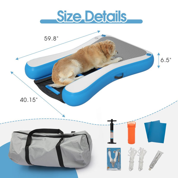 English Elm Inflatable Dog Water Ramp with Three Step Design for Pools Docks and Boats W2181P198558