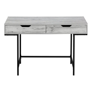 English Elm Computer Desk - Contemporary 48" Grey Laminate With Black Metal Frame, Stylish Storage Drawers, Modern Home Office B2710P219839