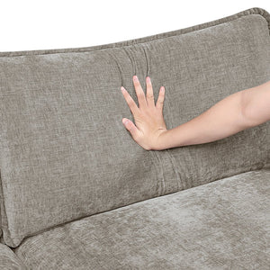 English Elm Modern Plush Chenille Loveseat with Pocket Coil Support, Reversible Cushions & Removable Zippers for Easy Care and Lasting Comfort Brown Gray,Pewter 34.5 L x 29 W x 8.5 H B011S01813