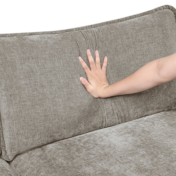 English Elm Modern Plush Chenille Loveseat with Pocket Coil Support, Reversible Cushions & Removable Zippers for Easy Care and Lasting Comfort Brown Gray,Pewter 34.5 L x 29 W x 8.5 H B011S01813