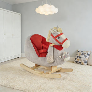English Elm Dinosaur Plush Rocking Toy for Toddlers with Sound Effects and Wooden Base T3971P442607