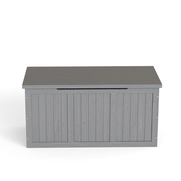 English Elm 67 Gallon Solid Wood Outdoor Deck Box with Seat and Tabletop for Patio Storage W2640P327221