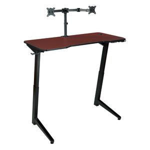 OSP Home Furnishings Arena 1337 Battlestation Gaming Desk Red Carbon Fiber/Black