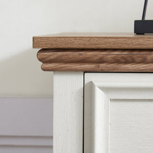 English Elm Modern 6-Drawer Chest Tall Dresser with Vintage Carved Handles, Silent Metal Rails, Stable Feet, Beige Elegance W2275P233490